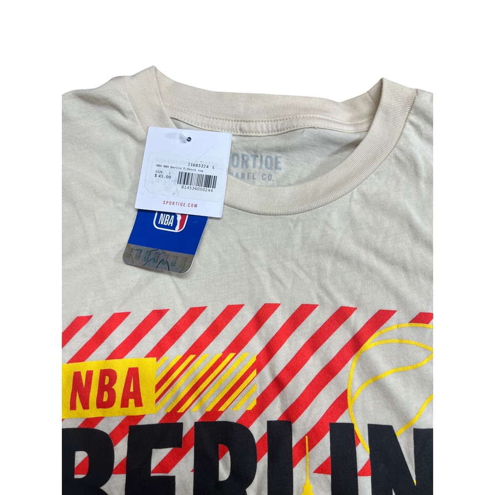 Sportiqe NBA Berlin Graphic T-Shirt Ivory Mens Large New NWT Basketball Tee - Picture 4 of 5